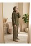 Women's Khaki Zippered Knitwear Cardigan - 2