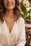 Gold Color Brass Chain Model Combination Women's Necklace - 2