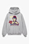 Bowie 1072 Printed Light Gray Oversize Unisex Hoodie