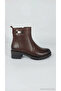 Women's Boots Genuine Leather Thick Serrated Sole Zippered Metal Buckle Detailed Biker Wedge Heel Ankle Stylish Comfortable Boots 2680-014 - 2