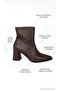 Women's Boots Pointed Toe Thick Heel Zigzag Stitching Detailed Side Zipper Ankle Heeled Office Stylish Shoes Mhç-026 - 2