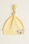 Unisex Baby Teddy Bear Crest Detailed 0-6 Months 100% Cotton Interlock Knotted Beanie Set of 4 - 5