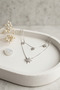 Brass Silver Color Zircon Stone Pole Star Model 2-Piece Women's Necklace