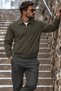 Men's Seasonal Zippered Bomber Khaki Jacket - 4