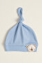Unisex Baby Interlock Knotted 100% Cotton Towel Embroidered Teddy Bear Beanie Hat 0-6 Months