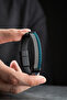 Chrome Plated Wicker Model Blue Rope Leather Detailed Men's Steel Bracelet - 2