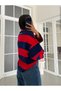 Women's Striped Printed Sweatshirt - 3