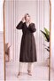 Mahidevran Waist Drawstring Double Button Cap-Ek1123 Brown