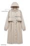 Hooded Lined Stone Parka Coat - 4