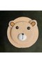 Women's Straw Bear Figure Round Shoulder Bag - Knitted Strap Bag Light Pink