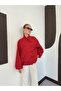 Women's Red Checkered Chinese Buttoned Jacket - 4