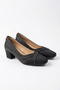 Roleran Cross Knitted Piping Shaped Women's Classic Heeled Shoes Black Nova - 2