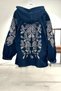 Hooded Denim Jacket with Sequin Embroidery on Sleeves and Back