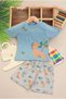 Boy's Printed Short Sleeve T-Shirt and Shorts 2-Piece Set3021-M - 2