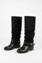 Hotera Women's Boots with Side Buckle and Long Heel Detail, Black - 4