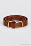 Thin Gold Buckle Faux Leather Belt Lkm0002 Taba