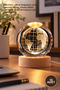 10 Glass Globes – Color Changing Illuminated Decorative Globe with Wooden Base USB 8 Cm, Color Changing Light