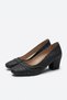 Furela Knitted Piping Shaped Women's Classic Heeled Shoes Black Nova - 4