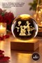 4 Pieces of Lighted Glass Globes for Marriage Proposals – Decorative Globes with Wooden Bases, Color-Changing USB Lighting, 8 Cm, Glass Globe