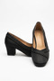 Roleran Cross Knitted Piping Shaped Women's Classic Heeled Shoes Black Nova - 3