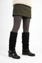 Hotera Women's Boots with Side Buckle and Long Heel Detail, Black - 6