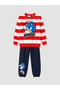 Sonic Printed Striped Boys' Set - 3