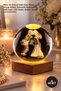 4 Pieces of Bride and Groom Lighted Glass Globes – Decorative Lighting with Wooden Base, USB Lighted Led Globe, Wedding Ornament