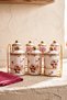 Cherry Blossom Porcelain 7-Piece Spice Jar Set with Stand