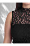 Two Mt Shop Quality Lcw Curve Black Lace Patterned Oval Neck Sleeveless Women's Blouse - 2