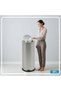 Stainless Steel Swing Bin | Round Indoor Waste Bin with Push Swing Lid | Trash Can for Home & Commercial Use | 20 Liters | Silver - 6