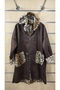 Italian Coat with Leopard Pattern and Nubuck Look