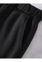 Unisex Black 3 Thread Ribbed 100% Cotton Sweatpants with Elastic Cuffs - 6