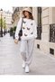 Butterfly Detailed Cotton Oversize Hooded Sweet-Sweatpants Premium Set - 2