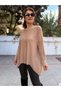 Italian Asymmetrical Knitwear Tunic Milk Coffee - 2