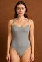 3 Pieces of Snap Fastener Badi Gray Premium Cotton Lycra Bodysuit - 3