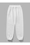 Unisex White 3 Thread Threaded 100% Cotton Sweatpants with Elastic Cuffs - 4