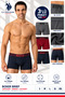 Men'S, Licensed, Uspa, 47% Modal, 47% Cotton, 6% Elastane, Boxer Brief, Anthracite Burgundy Navy Blue, Comfort, Set of 3 - 4
