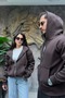 Unexs Panda Hooded Oversize Zippered Sweatshirt Cardigan Sun593 - 5