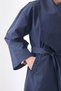 Wide Collar Trench Coat Navy Blue - 3