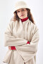 Short Coat with Scarf Ecru - 3