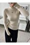 Beige Halter Neck Long Sleeve Stylish Blouse - 3