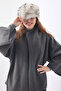 Short Coat with Scarf Anthracite