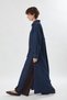 Long Denim Shirt with Deep Side Slits in Dark Blue - 2