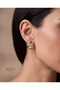 Gold Color Asymmetrical Shaped Transparent Oval Stone Women's Earrings