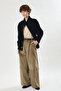Low-Shoulder Jacket with Snap Fasteners on the Front, Black - 5