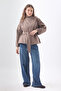 Asymmetrical Closure Short Coat Brown