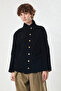 Low-Shoulder Jacket with Snap Fasteners on the Front, Black