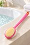 Double-Sided Shower Scrubber and Body Brush – Long-Handled Bath Brush, Exfoliating Massage Scrubber with Pink Handle - 2