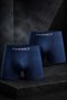 Men's Comfortable Flexible Seamless 2-Piece Navy Blue Boxer Briefs