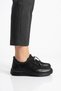 Lorem Yan Shaped Rubber Tied Stretch Genuine Leather Women's Shoes Black Nubuck - 5